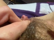 Preview 6 of huge clitoris jerking and rubbing orgasm in extreme close up pov HD