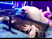 Preview 5 of Fucking Machine Fuck Submissive Girl Who Is Locked In Pillory