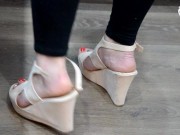 Preview 2 of Powerless to her feet (foot worship, high heels, gypsy feet, big feet, czech soles, sexy feet, toes)
