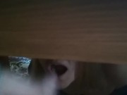 Preview 3 of Step Sister Get Accidental Cum Load when Hide & Spy under Table #1