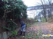 Preview 2 of Sky Brunette Tries Public Pissing