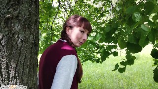 Student Deep Blowjob Dick Lover and Cum Swallow - Outdoor
