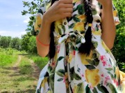 Preview 2 of shameless girl walks without panties and masturbates outside - Sexy Yum Yums