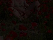 Preview 4 of Milf having fun with her pussy inside a flower field, ends up with an sensual real female orgasm 4K