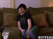 Preview 1 of Emo twink gives long sloppy blowjob before being fucked bare