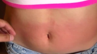 I show my red belly from the torture I received from the red belly game, my stomach inflamed