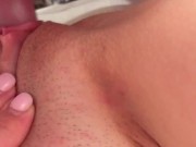 Preview 6 of he rubs my clit with his cock. he cums. then I cuming too. 4K