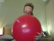 Preview 5 of BIG Red balloon blow to pop prerecorded private( I am naked ;))