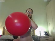 Preview 6 of BIG Red balloon blow to pop prerecorded private( I am naked ;))