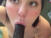 Preview 2 of Sucking my black dildo