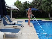 Preview 4 of OMG Straight Eighteen year old Pool Boy Get Fucked HARD and CREAMPIE by one of his DADDY clients!!!!