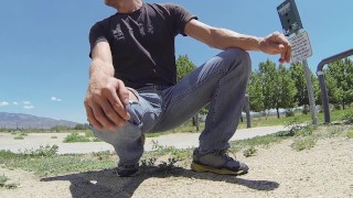 Finding random public places around Albuquerque to piss my jeans - almost caught