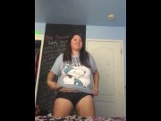 Preview 2 of Strip dancing in girlfriends bedroom (Old Video)