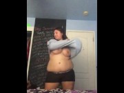 Preview 3 of Strip dancing in girlfriends bedroom (Old Video)