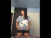 Preview 5 of Strip dancing in girlfriends bedroom (Old Video)