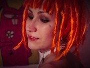 Preview 3 of Leeloo fifth element loves cosmic dildos in holes, double penetration deep blowjob and hot cream pie
