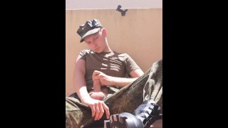 SOLDIER JERKING OFF outdoor iN MILITARY FATIGUES(FULL VIDEO IN MY Fan club or ONLYFANS )