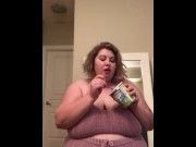 Preview 6 of CURVY BBW IS HUNGRY SO SHE CHOWS DOWN ON ICE CREAM