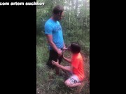 Preview 6 of cumshot on the face in the forest