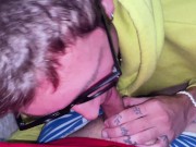 Preview 3 of POV Boyfriend in Glasses Deep Sucking My Cock after College