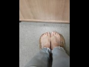 Preview 1 of Playing With My Small Stinky Smelly Feet At Work - Sweaty No Socks