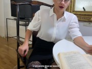 Preview 2 of "don't cum on my skirt" lustful teacher fuckes student
