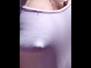 Preview 4 of Watched While Cleaning My Car In a Sheer Top and Tits Out in Public . I Show a Stranger My Slut Tits