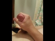 Preview 2 of Emo twink rubs cum all over before shower