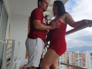 Preview 4 of Kathalina777 does a delicious fuck anal on the balcony of her house+ends with the milk in her mout