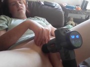 Preview 3 of Horny Redhead Cums Hard From High Powered Massage Gun