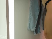 Preview 4 of CUMSHOT IN MOUTH IN FITTING ROOM, ORAL CREAMPIE, EXTREME PUBLIC ВLOWJOB - PLAYSKITTY 4K