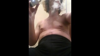 Me Vaping Topless A Final Time Before Bed...