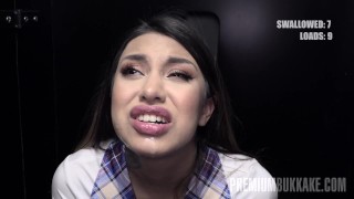 I sucked his dick and he ejaculated a lot of cum in my mouth. Of course, I had to gulp down the cum.