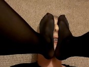 Preview 5 of Smelly Nylon feet worshipping for foot slave! Mistress Pantyhose worship!!!