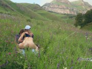 Preview 5 of She Has An Amazing Orgasm While Riding A Cock - Outdoor Sex In The Mountains