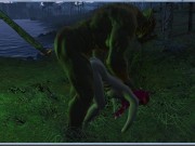 Preview 4 of Green giant bent over girl for anal sex | 3d monster porno, ADULT mods