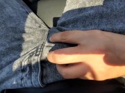 Preview 6 of Hottest Road Trip Handjob while Driving, She Edges and Jerks Out a Moaning Cumshot