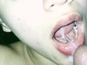 Preview 3 of She loves cum in mouth (super slow mouth) POV