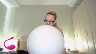  cumplay balloon condom blow to pop extreme cumshot looner 