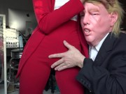 Preview 2 of President Grabs Pussy. Reporter Girl has interest in pussy grabbing. Will you grab me by the pussy?