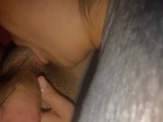 Preview 1 of Big ass mexican teen gives a dirty blowjob on a big dick and get a cum in her mouth