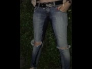 Preview 2 of Outdoor piss in jeans