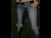 Preview 4 of Outdoor piss in jeans