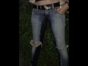 Preview 5 of Outdoor piss in jeans