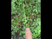 Preview 2 of pissing and then jerking off in the woods