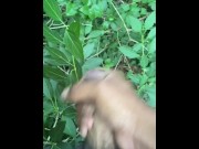 Preview 5 of pissing and then jerking off in the woods