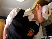 Preview 2 of Horny Japanese with school costume enjoys sex of cowgirl, doggy and creampie. Sakura 7 OSAKAPORN