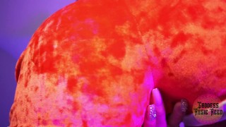 Goddess Rosie Reed Ass Worship Jerk Off Instruction Ebony Booty Orange Shorts Jerk Preview