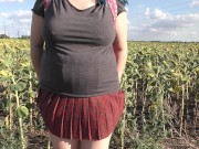 Preview 3 of Pregnant teen school girl fast outdoor peeing