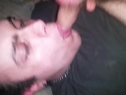 Preview 1 of Self suck cock and balls with slow mo facial cumshot big load